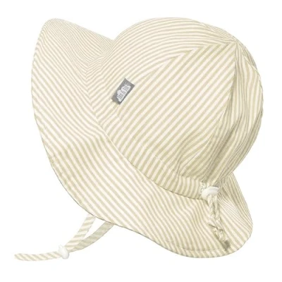 Abbildung von Jan &amp; Jul Baumwoll Sonnenhut, 50+ UPF Sommerfloppy Hut für Babys und Kleinkinder (M: 6 24 Monate, Beige Streifen)