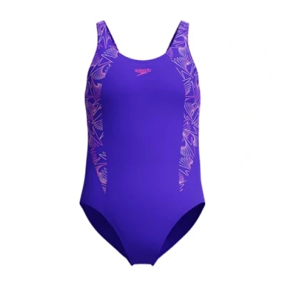 Abbildung von Speedo Hyperboom Splice Muscle BACK Badeanzug für Kinder, Größe: 116, Indigo glow