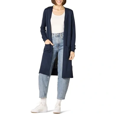 Abbildung von Amazon Essentials Damen Leichter Strickjackenpullover, Länger Geschnitten (Erhältlich In Übergröße), Marineblau, XL