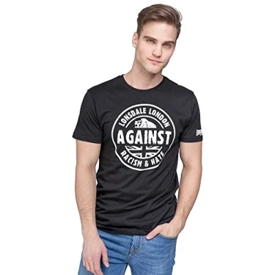 Abbildung von Lonsdale London Against Racism Männer T Shirt schwarz M 100% Baumwolle Streetwear