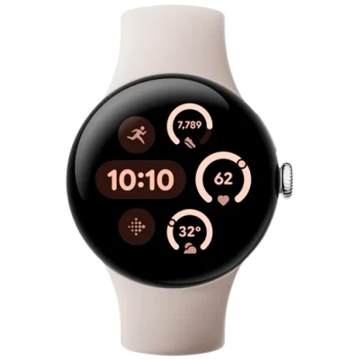 Abbildung von Google Pixel Watch 3 41mm Silber (Beige Armband)