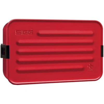 Abbildung von SIGG Metal Box Plus L Lunchbox (1.2 L), moderne Brotdose mit praktischem Einsatz für unterwegs, federleichte Wander Brotbox aus Aluminium Trennwand
