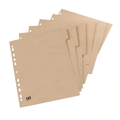 Abbildung von Oxford Register Touareg, DIN A4, 6 teilig, aus Recycling Kraftkarton, beige