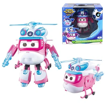 Abbildung von Super Wings Dizzy Deluxe Transforming, 2 Modi Roboter Deformation Flugzeug Action Figuren Anime Spielzeug für 3+ Jahre alte Jungen Mädchen w/Lights &amp; Sounds, 6&quot;