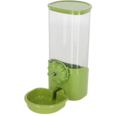 Abbildung von Kerbl Pet Wasserspender 850 ml, Für Kaninchen und Kleintiere, Gitterbefestigung, Abnehmbarer Deckel, Kunststoff, Kein Nachtröpfeln, GrünTransparent