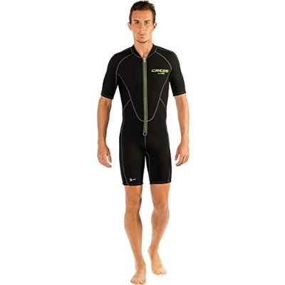 Abbildung von Cressi, Lido Man 2 mm, Shorty Neoprenanzug aus hochelastischem Neopren, Herren, Schwarz Gelb, XL