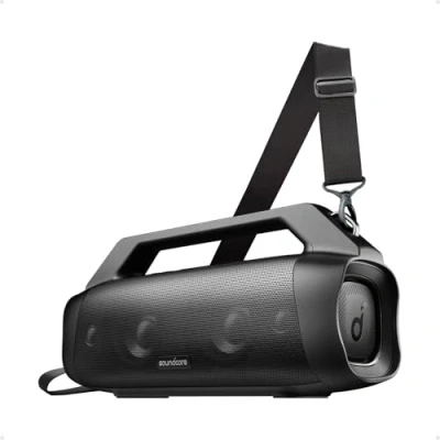 Abbildung von soundcore Anker Motion Boom Plus IP67 Lautsprecher für Draußen, 80W Stereo Sound, Individueller EQ &amp; BassUp, USB C, Bluetooth, Integrierte Powerbank, Wasserdicht, Camping, Pool, Strand, Garten