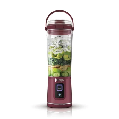 Abbildung von Ninja Blast Tragbarer Mixer / Blender Smoothie Maker, 530ml Becher, Auslaufsicherer Deckel, Leistungsstarker Mini Standmixer, Kabellos &amp; Wiederaufladbar, Zerkleinert Eis Obst, Cranberry, BC151EUCR