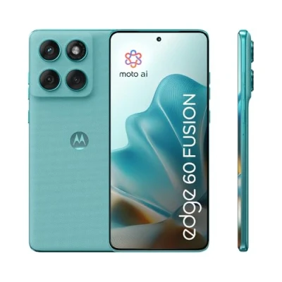Abbildung von Motorola Edge 60 Fusion Smartphone (6,67“ Super HD Display, 50 MP Kamera mit Moto AI, 8/256 GB, 5200 mAh, Android 15) Pantone Amazonite, inkl. Schutzcover + Handyhalter speziell bei Amazon