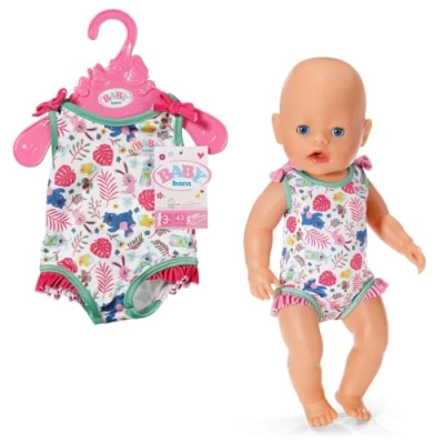 Abbildung von BABY born Badeanzug, EIN Stück, Puppen Badeanzug mit buntem Print für 43 cm Puppen, Design nicht frei wählbar, 833636 Zapf Creation