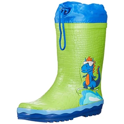 Abbildung von Playshoes Jungen Unisex Kinder Gummistiefel Zugband Regenstiefel, Dino, 21 EU