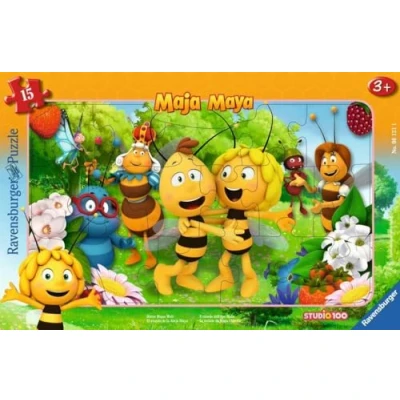 Abbildung von Ravensburger Kinderpuzzle 06121 Biene Majas Welt Rahmenpuzzle für Kinder ab 3 Jahren, mit 15 Teilen, Yellow