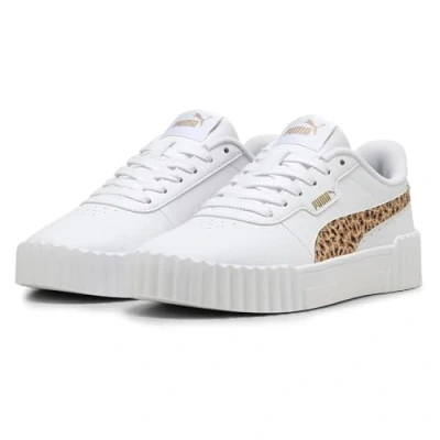 Abbildung von Puma Carina 3.0 Animal JR Unisex Sneaker low, Größe: 37, White/light sand/gold Schuhe