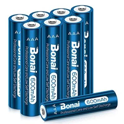 Abbildung von BONAI Akku AAA 600mAh Wiederaufladbare Solarleuchten Garten Batterien 1,2V Accu NI MH Aufladbare Solar Bodenleuchten Akkubatterien geringe Selbstentladung (8 Stück)
