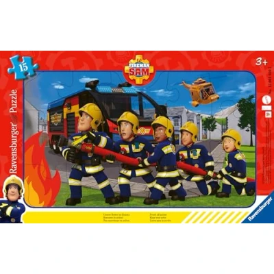 Abbildung von Ravensburger Kinderpuzzle 12001030 Unsere Retter im Einsatz 15 Teile Fireman Sam Rahmenpuzzle für Kinder ab 3 Jahren