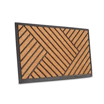 Abbildung von Hanse Home Fußmatte Kokos und Gummi für Innen Außen Outdoor Schmutzfangmatte Natur, Kokosmatte Streifen Muster, Wetterfest rutschfest Flur, Terrasse, Eingangsbereich 45x75cm