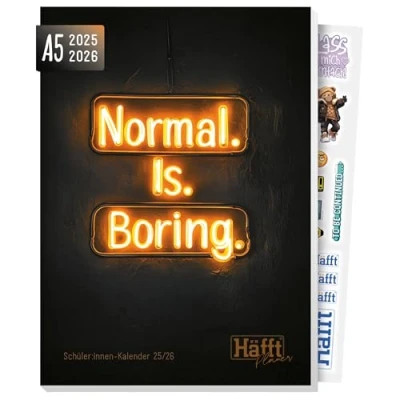Abbildung von Häfft® Planer 2025/2026 A5 Softcover Schülerkalender, Schülerplaner, Hausaufgabenheft, Schulplaner &quot;Normal is boring&quot; nachhaltig &amp; klimafreundlich