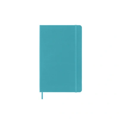 Abbildung von Moleskine Klassisches Notizbuch, Liniertes Hardcover und Elastischer Verschluss, Größe XL 19 x 25 cm, Farbe Türkisblaues Riff, 192 Seiten