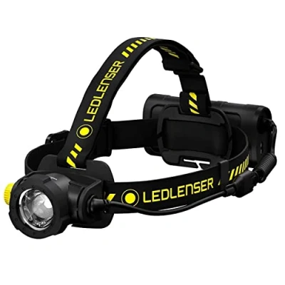 Abbildung von Ledlenser H15R Work Robust Stirnlampe LED, aufladbar mit Lithium Akku, wasserdicht IP67, 2500 Lumen, high CRI, fokussierbar, stufenlos dimmbar, Leuchtweite 250m, Helmclips, USB Magnetladekabel