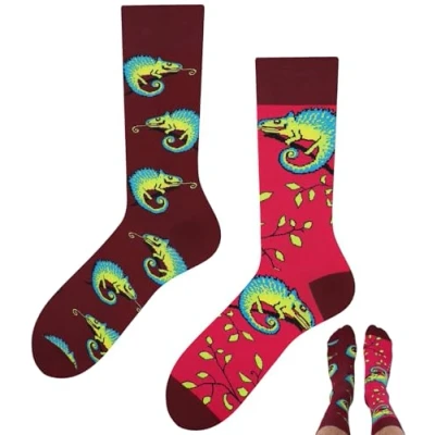 Abbildung von TODO Lustige Chamäleon Socken Damen, Motiv Echse Lustig (35 38, Kameleon)