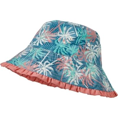 Abbildung von Playshoes Mädchen UV Schutz Sonnenhut Bademütze Kopfbedeckung, Palmen, 53cm