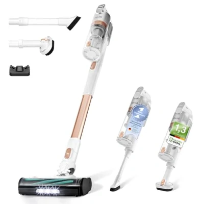Abbildung von Levoit Akku Staubsauger mit Anti Haar Verwicklung, max 50Min Laufzeit, Akkustaubsauger 99,9 Prozent Filterleistung, 4 in 1 Kabelloser Akkusauger für Teppich, Hartboden, Auto, Tierhaare, LVAC 200