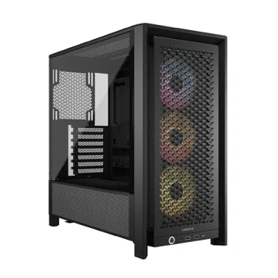 Abbildung von CORSAIR Frame 4000D RS ARGB Modulares Mid Tower ATX PC Gehäuse Hoher Luftstrom, 3X Vorinstallierte Lüfter, ASUS BTF, MSI Project Zero, Gigabyte Stealth Schwarz