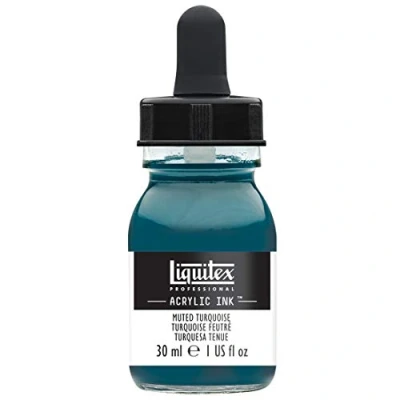 Abbildung von Liquitex 4260503 flüssige Professional Acrylfarben Ink, Tusche, 30 ml, hochpigmentierte Airbrushfarbe, gedämpftes türkis