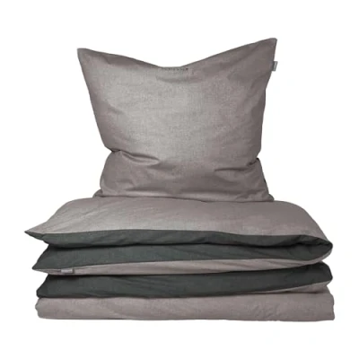 Abbildung von Schiesser Bettwäscheset Doubleface Renforcé 2 teilig 155 x 220 cm Grau Schwarz