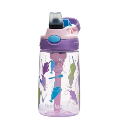 Abbildung von Contigo Kinder Trinkflasche Easy Clean Autospout mit Strohhalm, BPA freie robuste Wasserflasche, 100 Prozent auslaufsicher, einfache Reinigung, ideal für Kita, Kindergarten, Schule und Sport, 420 ml