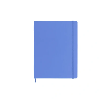 Abbildung von Moleskine Klassisches Notizbuch, Liniertes Hardcover und elastischer Verschluss, Größe XL 19 x 25 cm, Farbe Hortensienblau, 192 Seiten