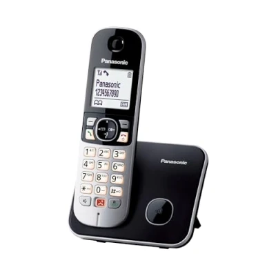 Abbildung von Panasonic Dual Micro/Nano, KX TG6851GB Schnurlostelefon (Bis zu 1.000 Telefonnummern sperren, übersichtliche Schriftgröße, lauter Hörer, Voll Duplex Freisprechen) schwarz silber