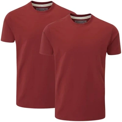 Abbildung von Charles Wilson 2er Packung T Shirts mit Rundhalsausschnitt (M, Red Berry (0824))
