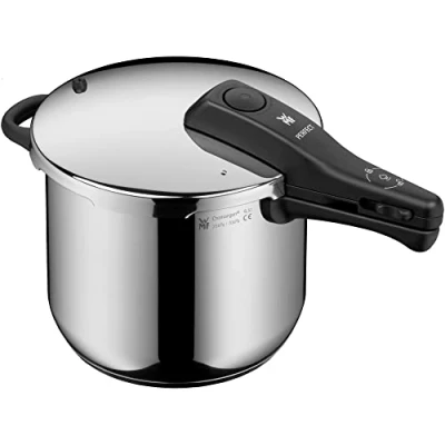 Abbildung von WMF Perfect One Pot Schnellkochtopf Induktion 6,5l, Dampfkochtopf, großes Kochsignal, 2 Kochstufen, abnehmbarer Deckelgriff, Cromargan Edelstahl