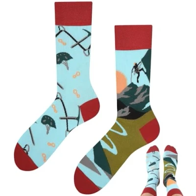Abbildung von TODO Colours Lustige Klettern Socken Herren Baumwolle Kletter motiv Lustig (43 46, Climbing Fun)