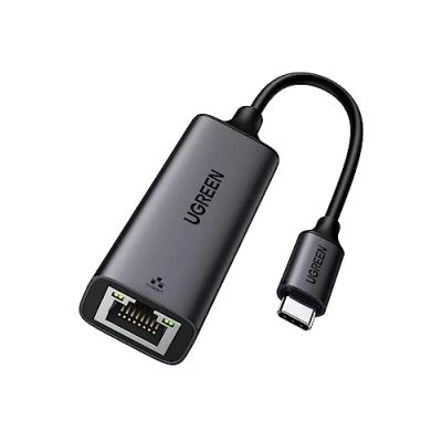 Abbildung von UGREEN USB C LAN Adapter Gigabit Ethernet Netzwerkadapter kompatibel mit iPhone 16, Galaxy S24 Ultra/S23, Mac Air/Pro, iPad Pro/Air, mini M4,Surface Pro 9, Steam Deck, Switch usw.（Schwarz）