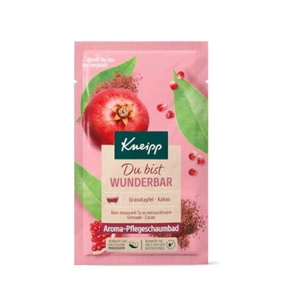 Abbildung von Kneipp Aroma Pflegeschaumbad Du bist wunderbar Badezusatz mit hochwertigen Extrakten aus Granatapfel und Kakao Für die wohlverdiente Auszeit fruchtigem Duft langanhaltendem Schaum 50ml
