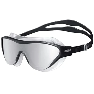 Abbildung von arena The One Verspiegelte Anti Fog Unisex Schwimmbrille für Erwachsene, Taucherbrille mit Breiten Gläsern, UV Schutz, Selbstjustierender Nasensteg, Orbit Proof Dichtung