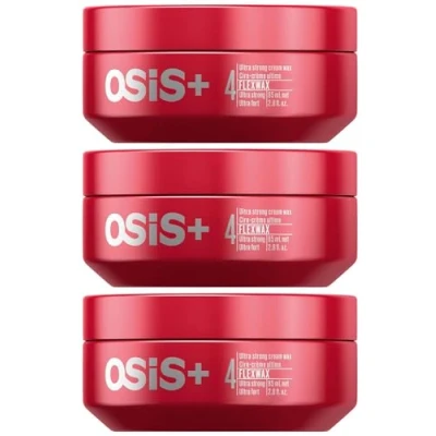 Abbildung von Schwarzkopf Osis+ Flexwax Ultra Strong Cream Wax 2.8 fl. oz. / 85 ml (Set of 3) by Professional