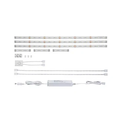 Abbildung von Paulmann 79838 LED Stripe MaxLED 500 Comfort Set Kitchen Touch Sensor incl. 3x3,1 / 3x0,6 Watt dimmbar Silber Lichtstreifen Kunststoff Warmweiß 2700 K