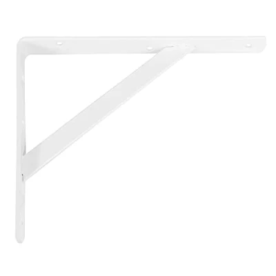 Abbildung von Amig Regalwinkel Edelstahl Metallwinkel für Regale Regalhalterung Farbe Weiß Maße: 200 x 125 mm Empfohlenes max. Gewicht: 250 kg