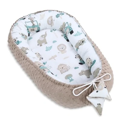 Abbildung von Warm Nest Baby 90x50 cm Kuschelnest Neugeborene Winter/Herbst Kokon Babynest Afrika Khaki