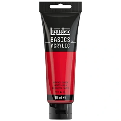 Abbildung von Liquitex Basics Acrlyfarbe, Naphtholrot Karmin, 118 ml (1er Pack)