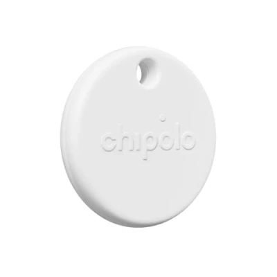 Abbildung von Chipolo POP Schlüsselfinder Farbenfroher, kompatibler und lauter Bluetooth Tracker mit Lass Dein Handy klingeln, kompatibel Apple Wo ist oder Google Mein Gerät Finden Weiß