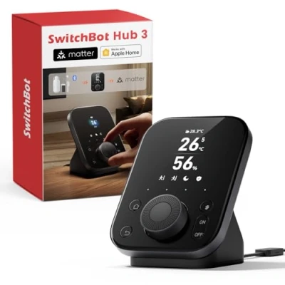 Abbildung von SwitchBot Hub 3, Smart Home mit Matter Support, IR Bluetooth Fernsteuerung, WLAN Thermometer und Hygrometer (unterstützt 2,4 GHz), Kompatibel Alexa, HomeKit, Google Home, IFTTT