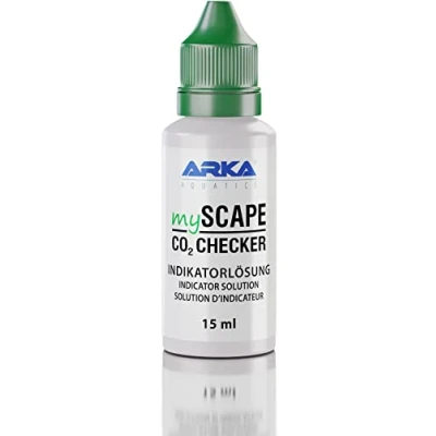 Abbildung von ARKA mySCAPE CO2 Checker Liquid 15 ml Zuverlässige Überwachung mit Farbanzeige. Unentbehrlich für präzises Aquascaping in Süßwasseraquarien.