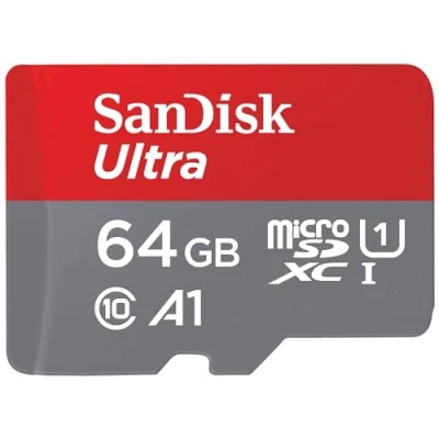 Abbildung von SanDisk Ultra Android microSDXC UHS I Speicherkarte 64 GB + Adapter (Für Smartphones und Tablets, A1, Class 10, U1, Full HD Videos, bis zu 140 MB/s Lesegeschwindigkeit)