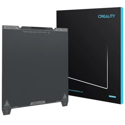 Abbildung von Creality Offizielle K1C Bauplatte PEI Blatt mit Düsenreiniger 235x235mm Glatte Oberfläche Flexible Federstahlplattform für Ender 3 V3 SE/KE/Ender 3S1/3S1 Pro/Ender 3V2 Neo/K1 (Keine Magnetische Basis)