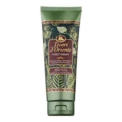 Abbildung von Tesori d&#039;Oriente Cremedusche Forest Therapy mit blumigen Noten von weißer Seerose und Hinoki Holz, reinigt sanft die Haut, spendet Entspannung Wohlbefinden, 250 ml