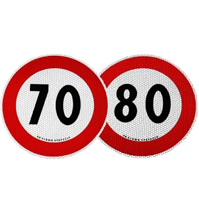 Abbildung von 4R Quattroerre.it 1545/40 Selbstklebende Geschwindigkeitsbegrenzung 70 und 80 km/h, EU genehmigt